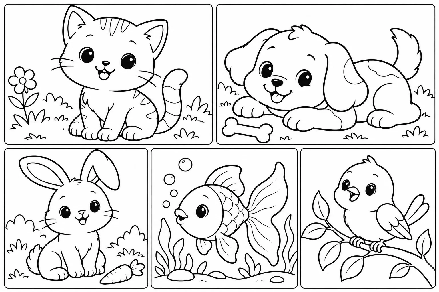 20 tranh tô màu con vật cho bé 3 tuổi dễ thương [PDF miễn phí] - Web ILO