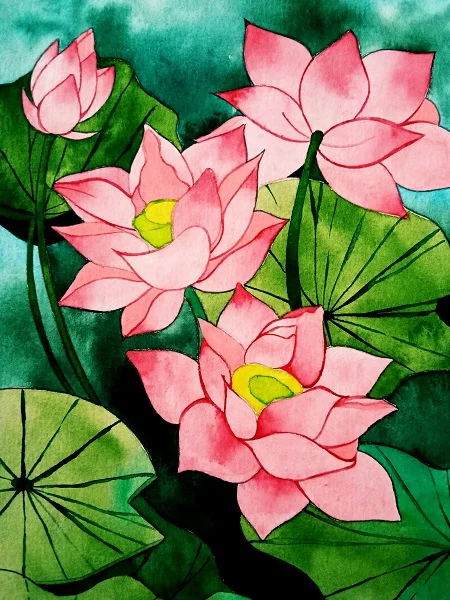 Hướng dẫn vẽ hoa sen “tưởng không dễ mà dễ không tưởng” với vài bước đơn giản UwU
