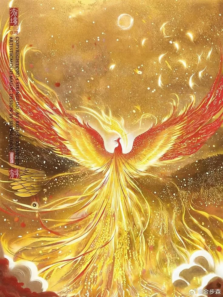 Golden Bird with Red Wings | Hình nền điện thoại phượng hoàng lửa, Linh vật, Tứ