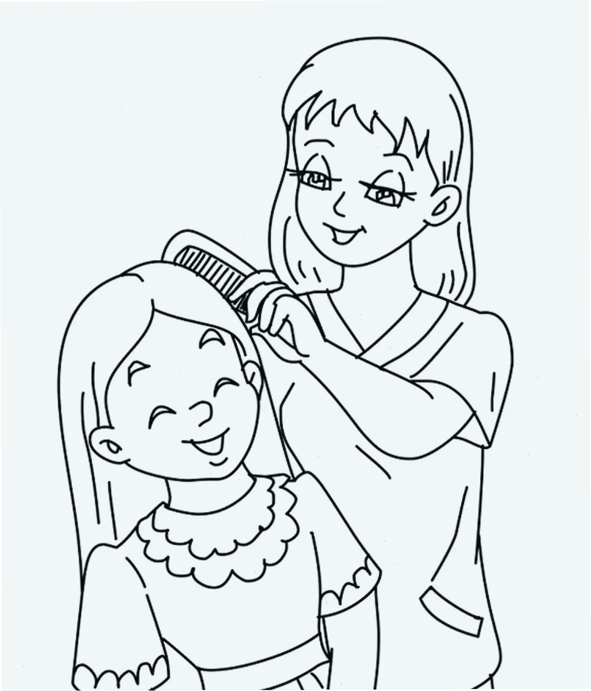 Tranh tô màu gia đình vui vẻ