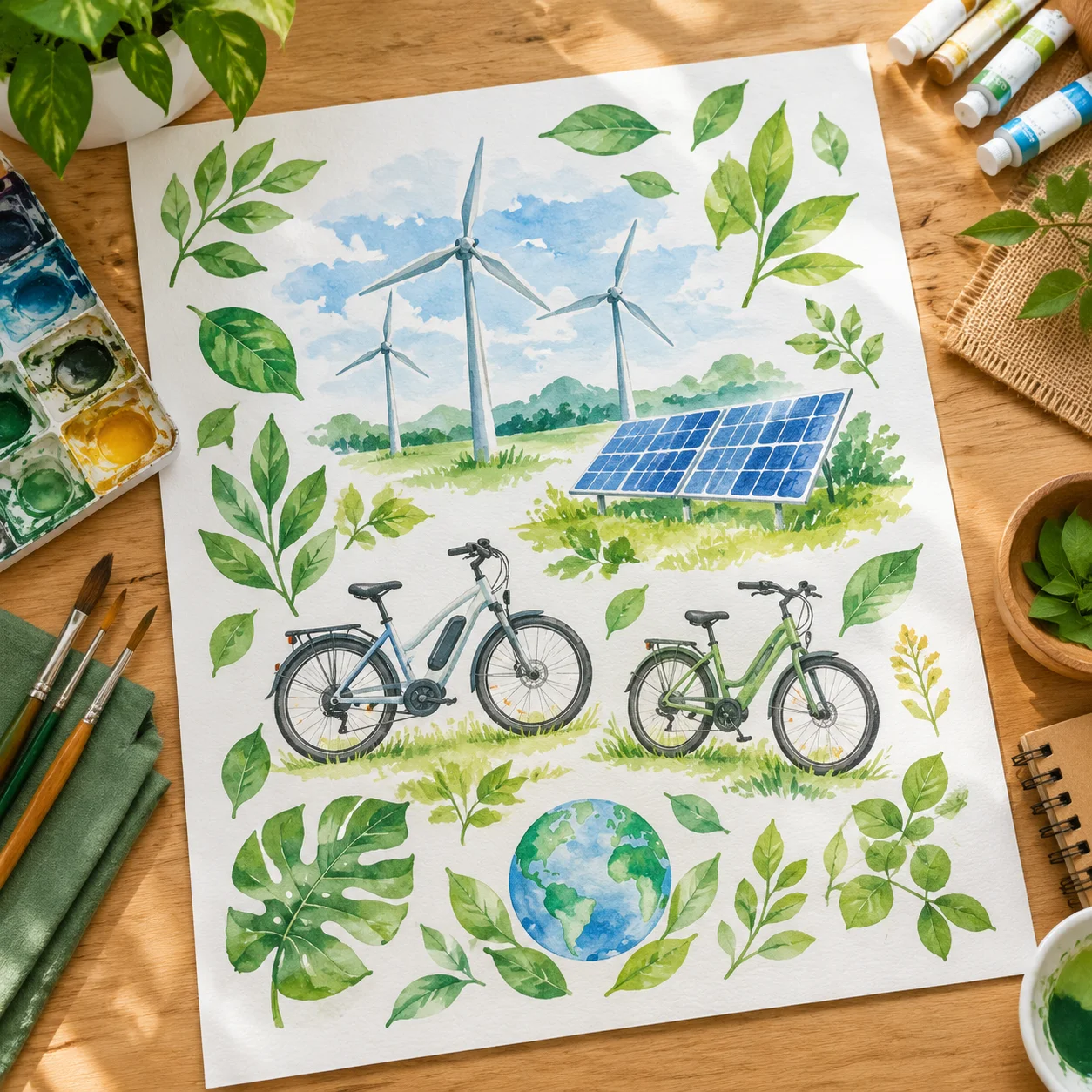 vẽ tranh bảo vệ môi trường bằng giấy a3, mẫu 11
