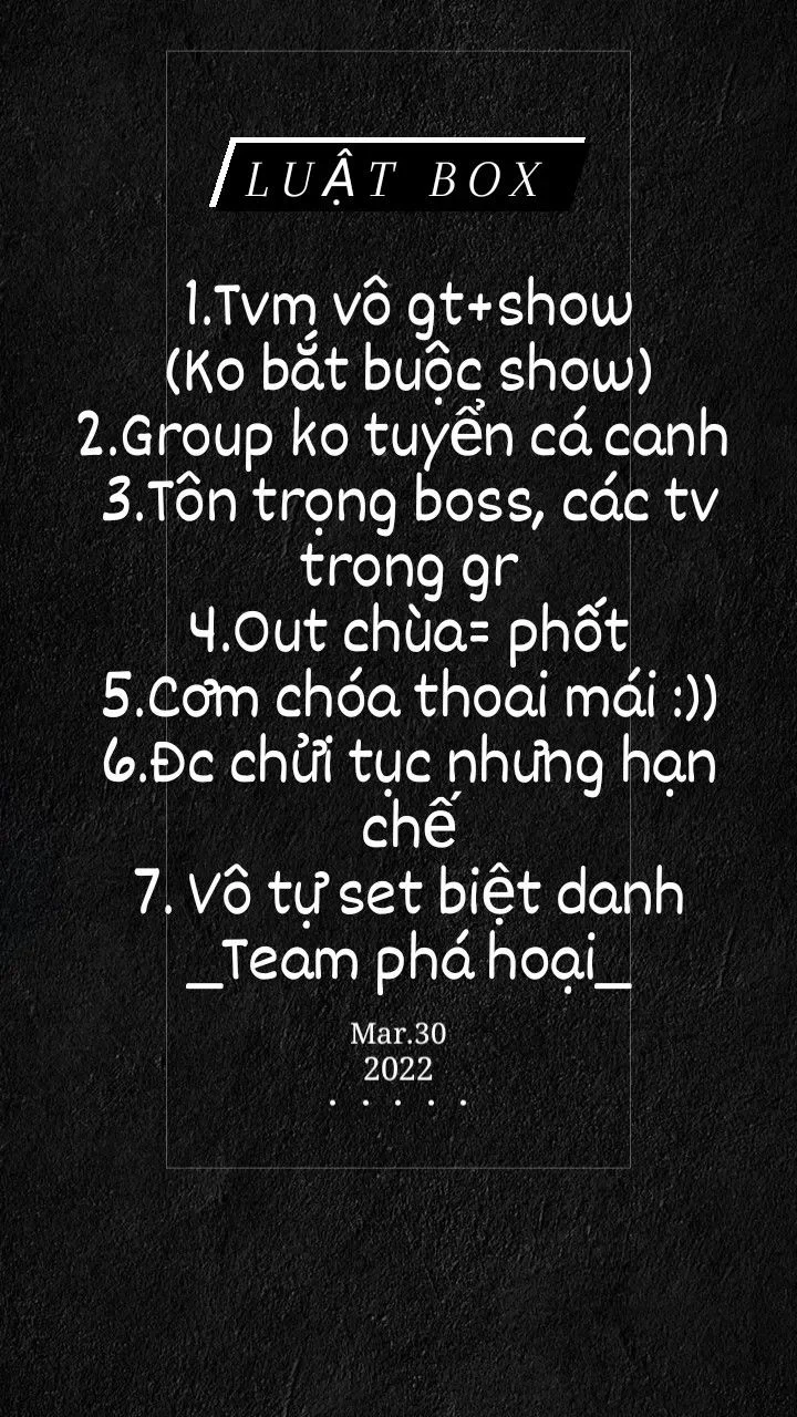 Học Luật Box và Ghi Chữ Đặc Biệt | Ảnh luật group chat, Luật box chat, Ảnh box chat