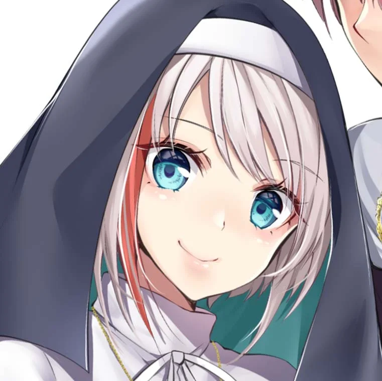Tranh áp phích anime cận cảnh cô gái tóc bạc mắt xanh ngọc trong chiếc mũ trùm đầu