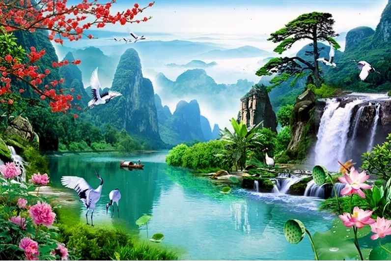 Thế giới hình nền phong cảnh 3D sống động cho không gian số của bạn