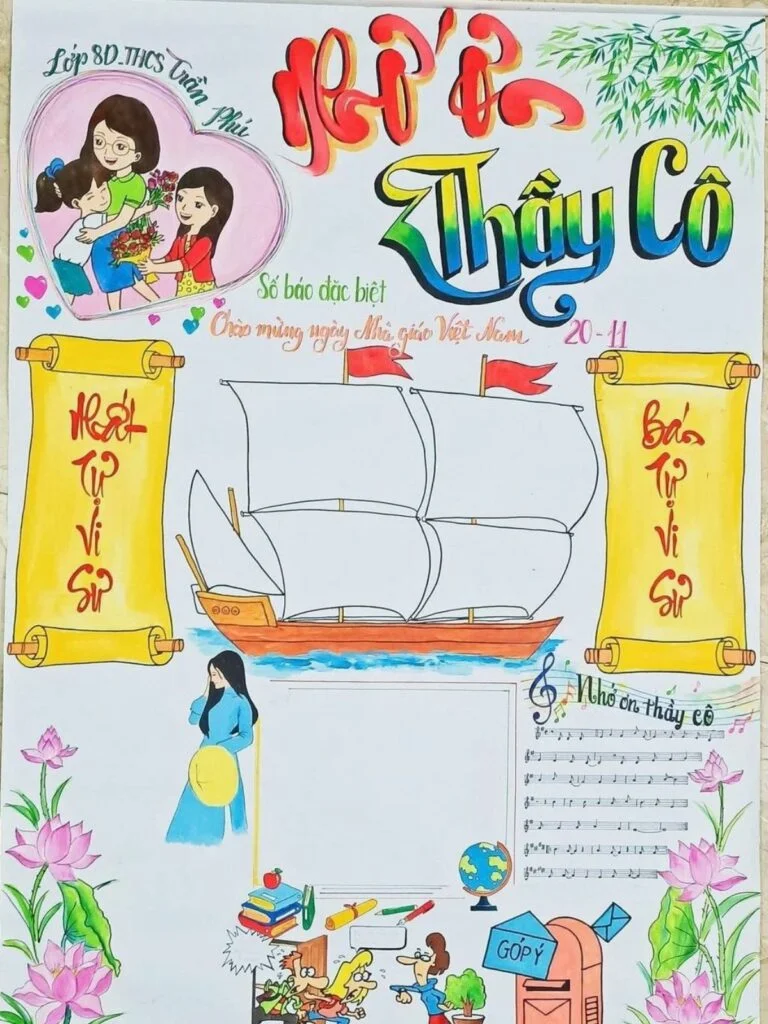 Tổng hợp 101+ mẫu báo tường 20/11 đoạt giải, đẹp nhất