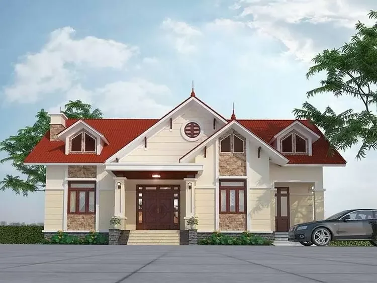 Mẫu nhà mái ngói cấp 4 hiện đại, thịnh hành