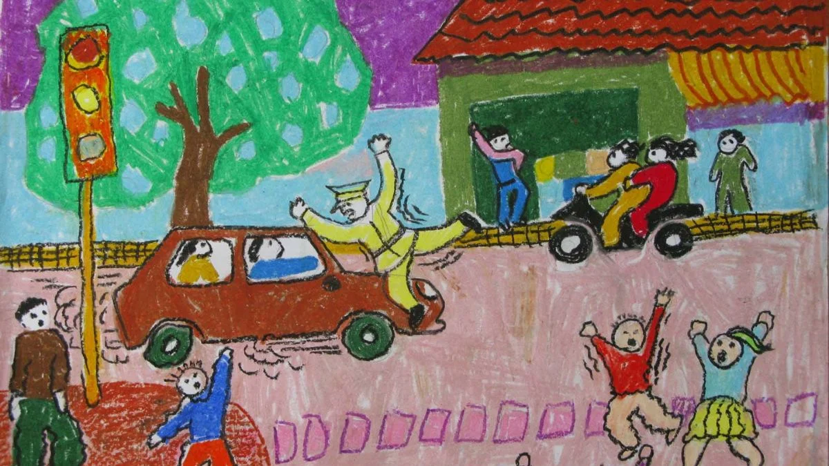 Vẽ tranh chủ đề an toàn giao thông nổi bật.