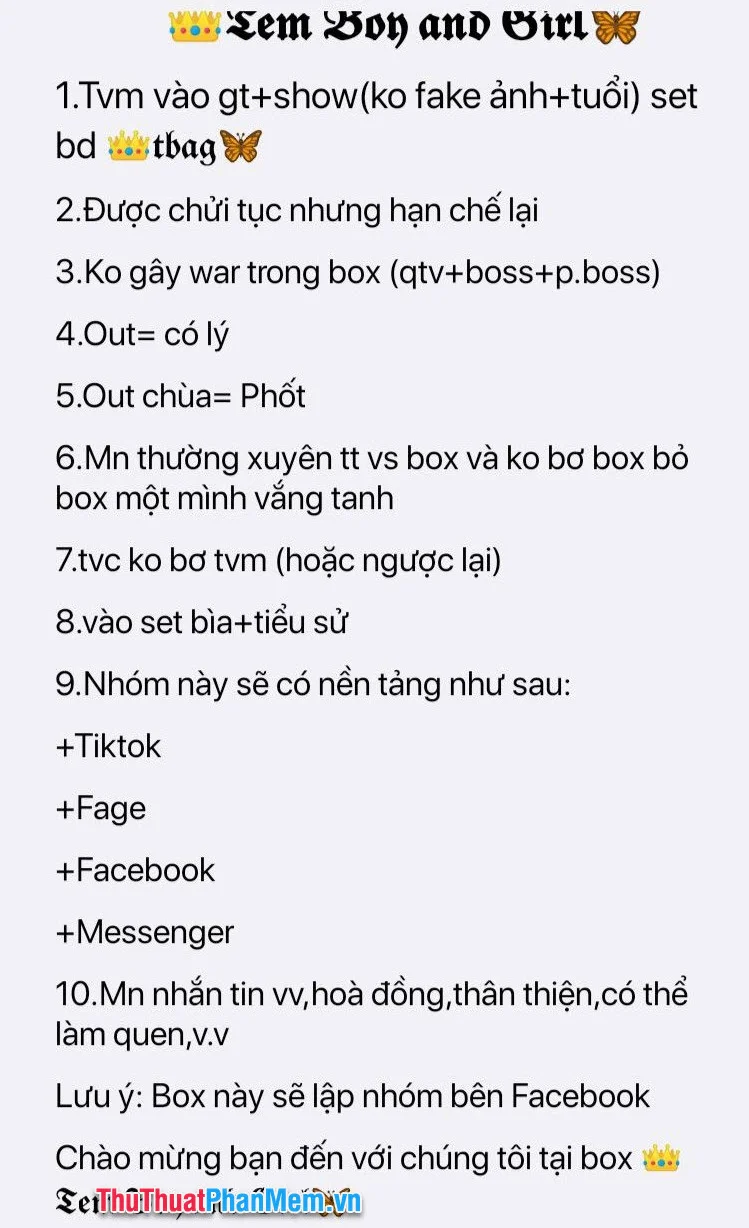 Luật Group trên Messenger hay 9