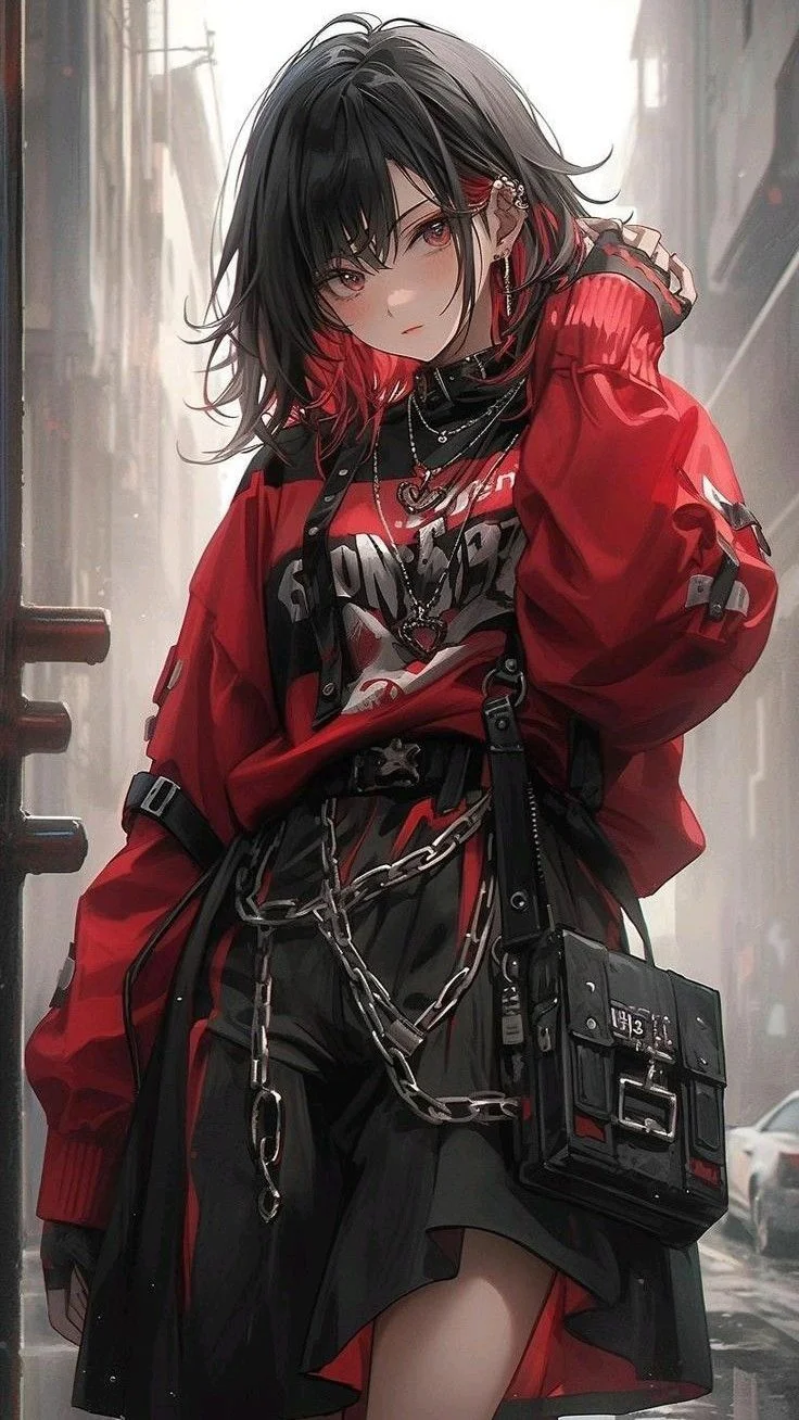 ảnh anime nữ phong cách thời trang đường phố cá tính