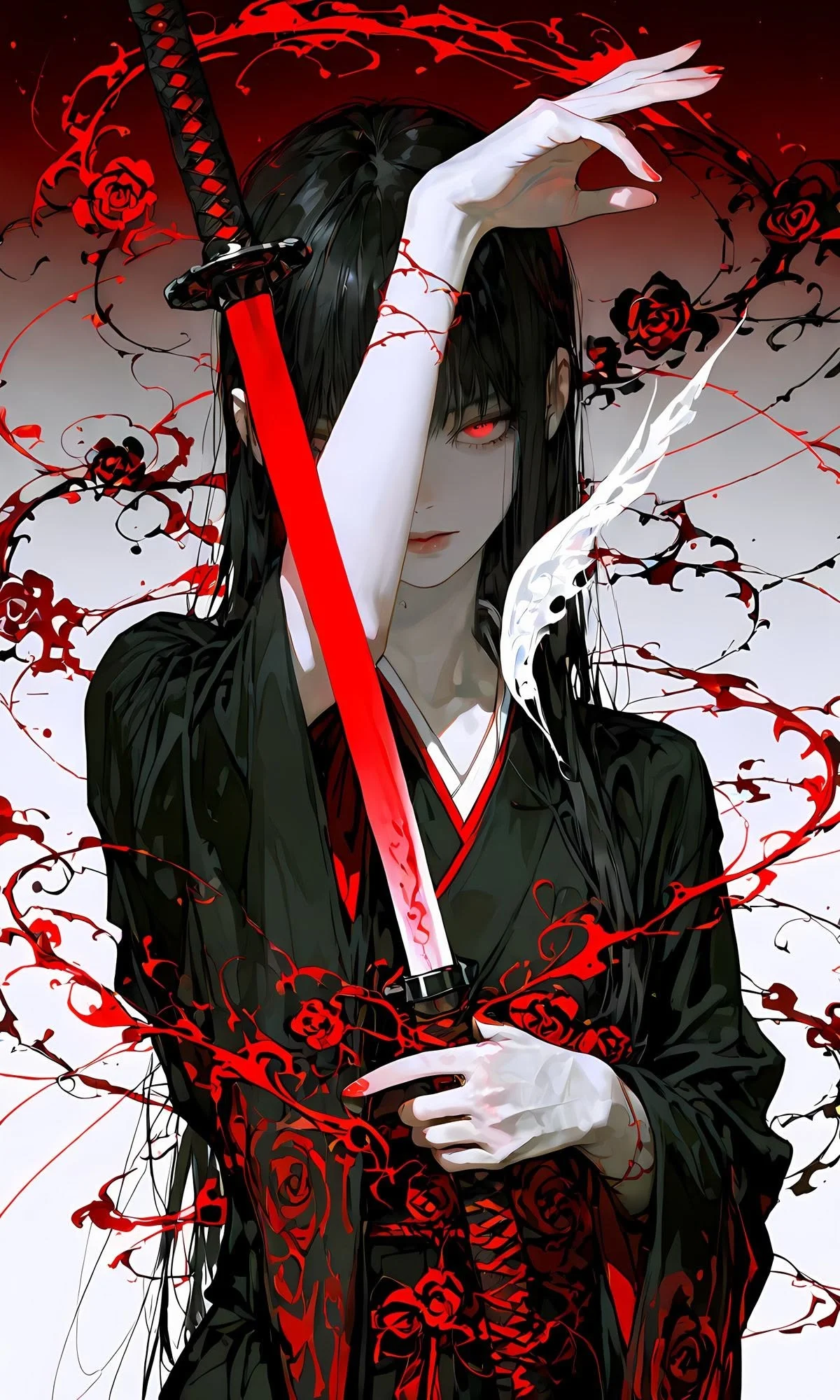 ảnh anime nữ cầm kiếm phong cách chiến binh