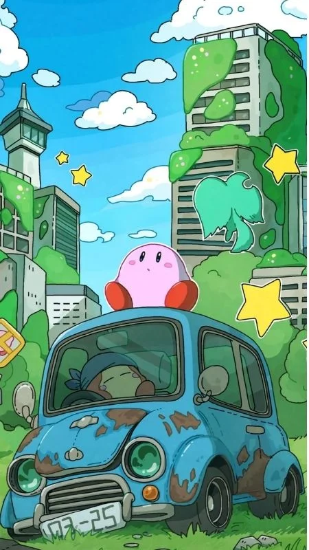 Hình nền điện thoại nhân vật hoạt hình Kirby dễ thương