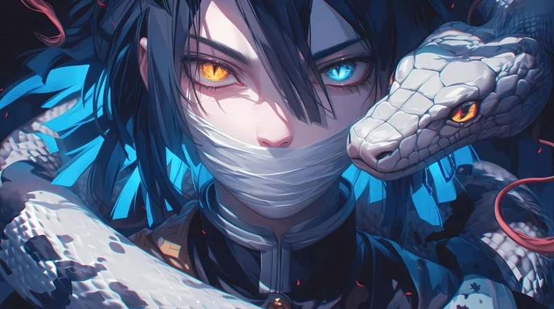 Nhân vật anime với rắn hình nền laptop 4k