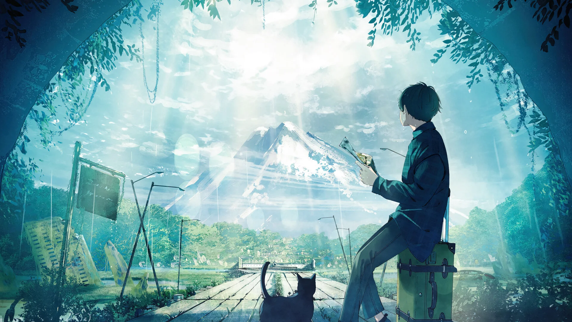 Hình nền laptop 4k phong cảnh anime yên bình