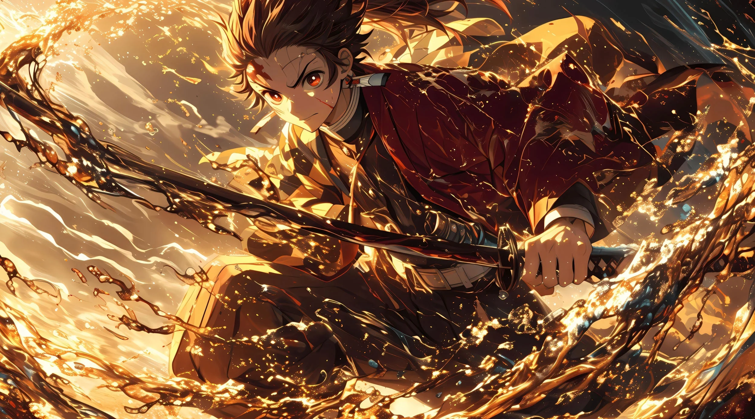 Hình nền laptop 4k Tanjiro Demon Slayer