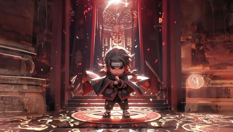 Nhân vật chibi ninja hình nền laptop 4k