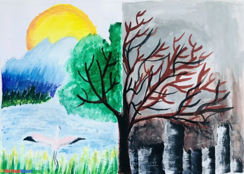 Vẽ tranh bảo vệ môi trường đơn giản và đẹp