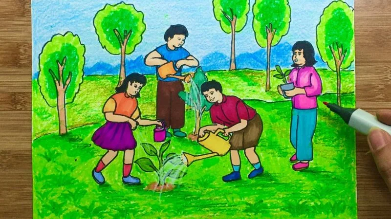 Vẽ tranh bảo vệ môi trường bằng giấy A4