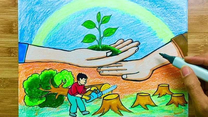 99+ Mẫu vẽ tranh bảo vệ môi trường đẹp, đơn giản, độc đáo