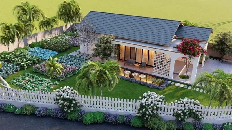 biệt thự nhà vườn cấp 4 hiện đại