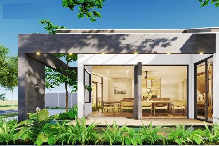 Mẫu nhà cấp 4 nông thôn với thiết kế không gian mở tận dụng tối đa ánh sáng và gió tự nhiên