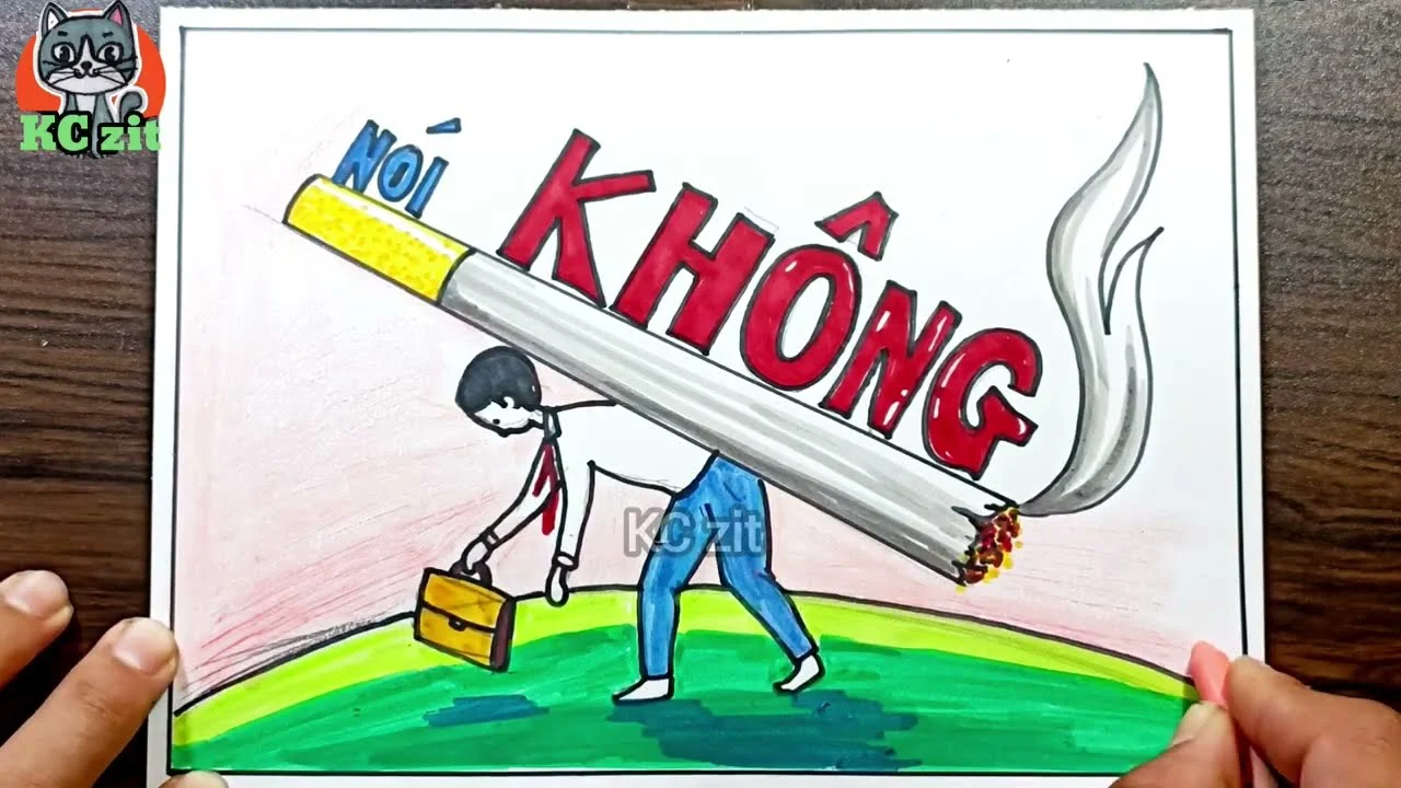 Tranh áp phích tuyên truyền phòng chống tác hại của thuốc lá với thông điệp Nói Không
