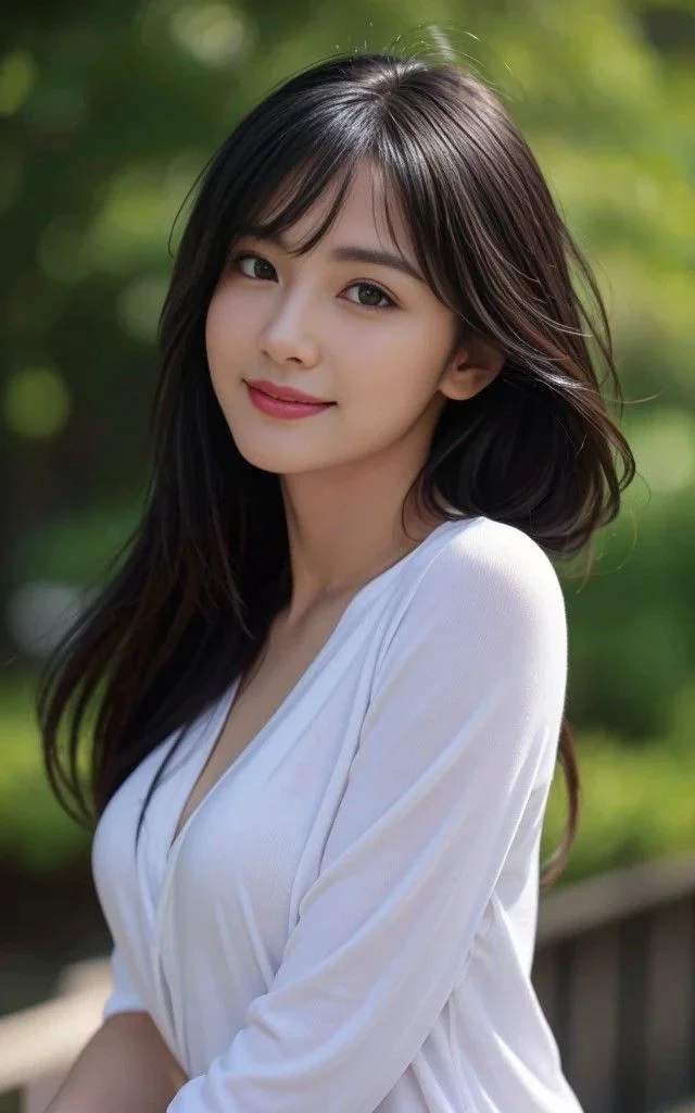 hình ảnh gái xinh mỉm cười ngọt ngào ngoài trời