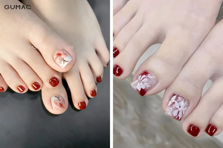 cac mau nail chan co dau dep
